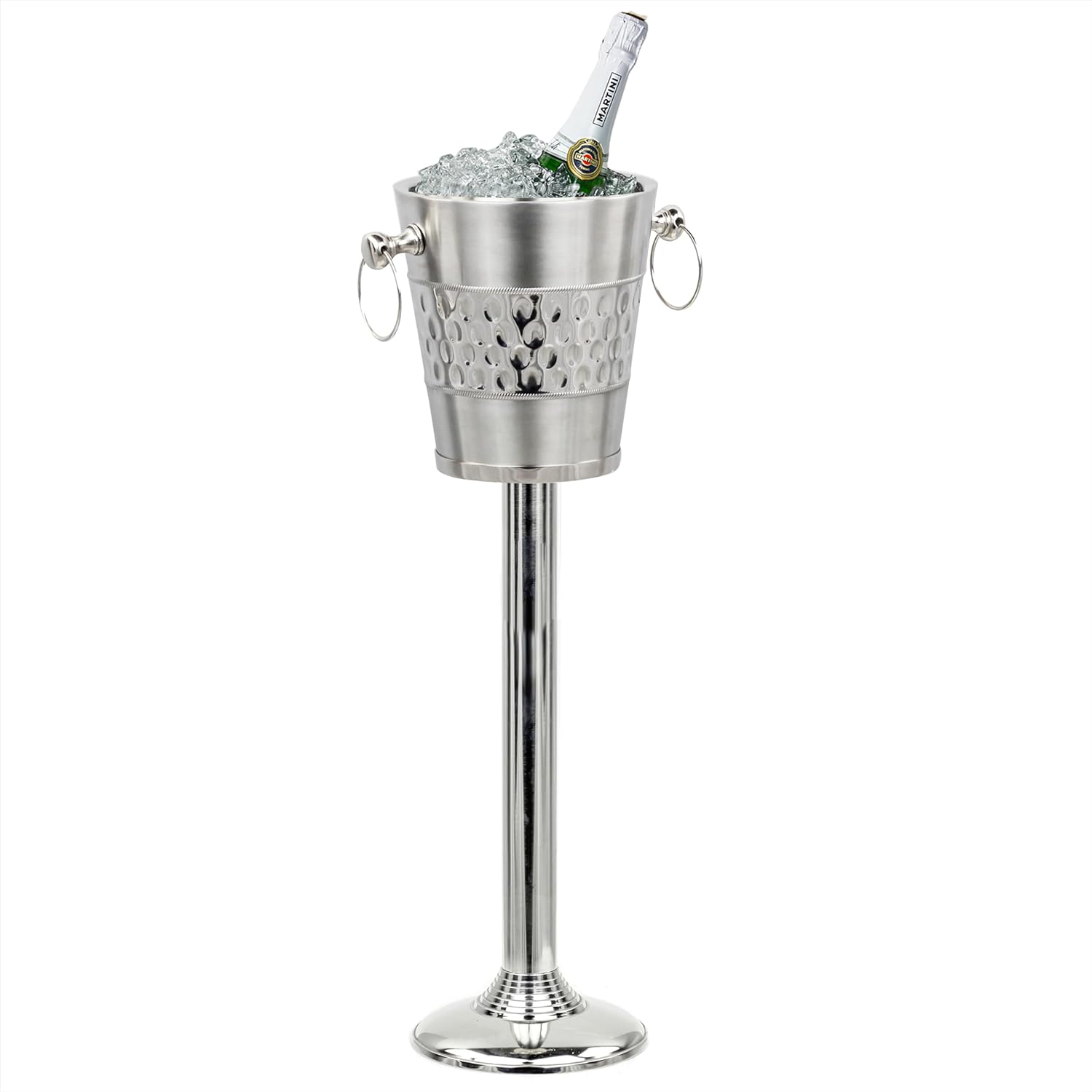 Nagina International Deep Hammered 4 Liter Wine Chiller and Ice Bucket