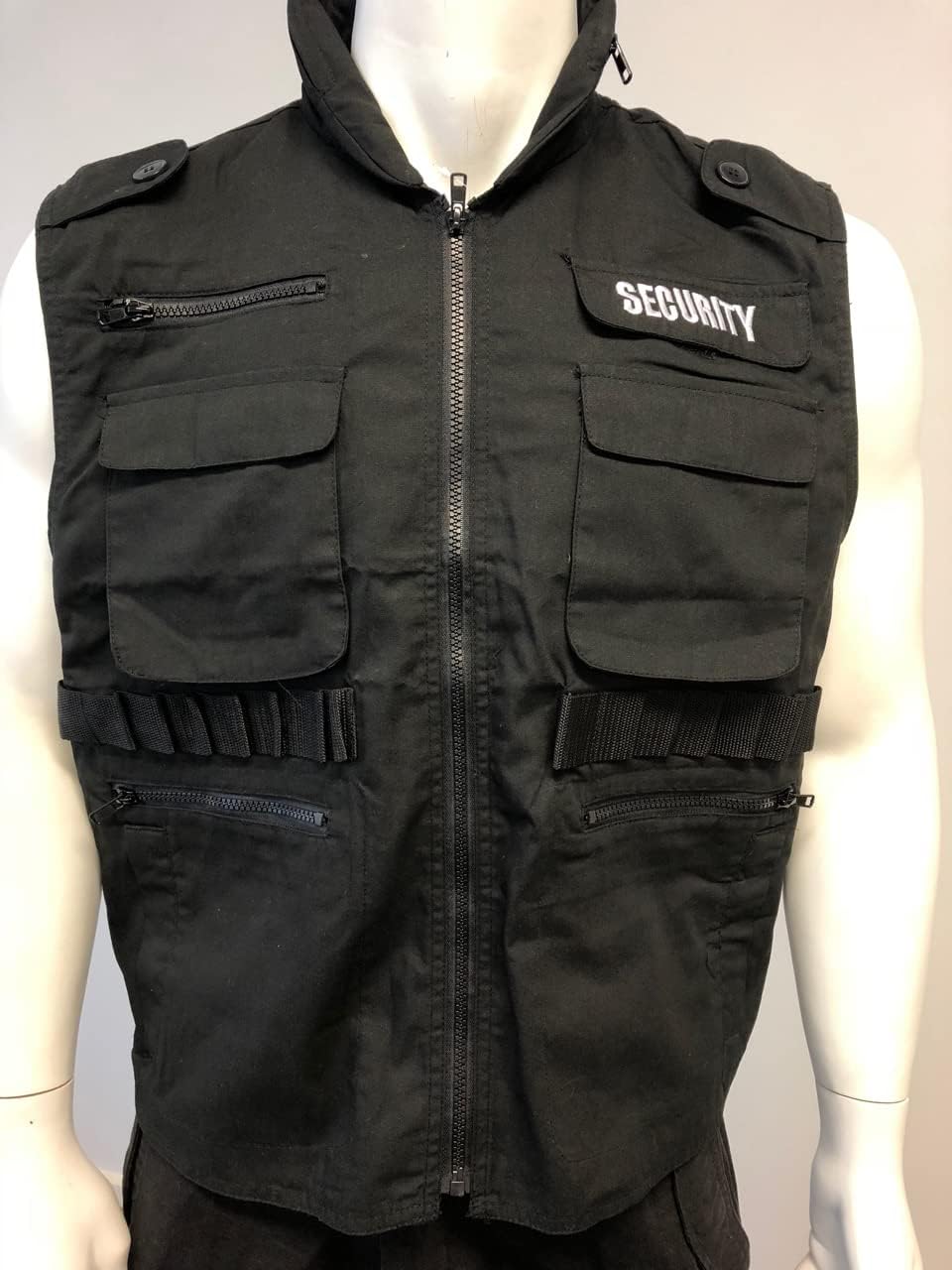 BACKBONE Mens Womens Unisex SECURITY Vest Uniform with SECURITY Embroidery - Black - Image 5