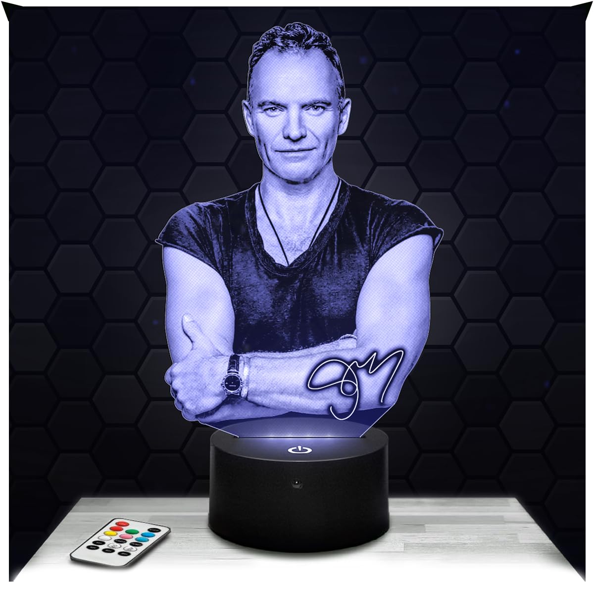 Lampephoto.fr - 3D Lamp St ing Musician Producer Actor, Touch LED Night Light, 3D Hologram Effect, Christmas Birthday Gift Idea for Men Women, Bedroom Decoration Object โ image 1