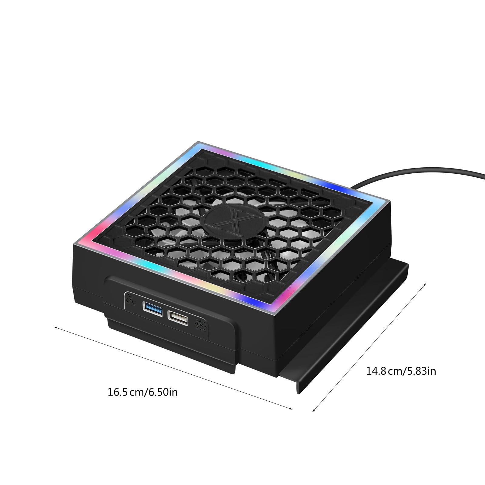 Ventola di raffreddamento per console di raffreddamento in serie con 2 porte USB e ventola di raffreddamento a basso rumore regolabile a 3 velocità