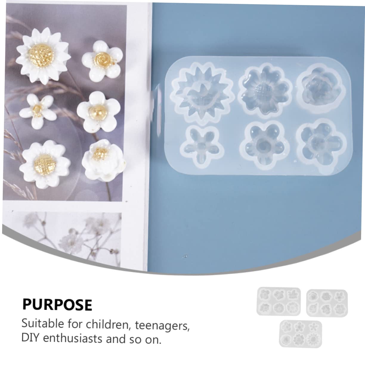 6piezas Moldes De Para Flores Forma De Margarita Perfectos Para Decoraciones Jabones Artesanales y Personalizados