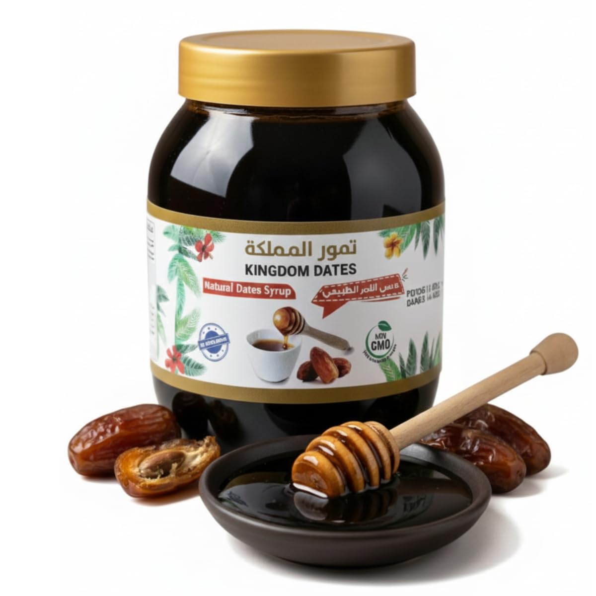 Kingdom Dates Natural Date Syrup – 1kg | 100% Pure & Thick Date Molasses | Healthy Natural Sweetener, No Added Sugar