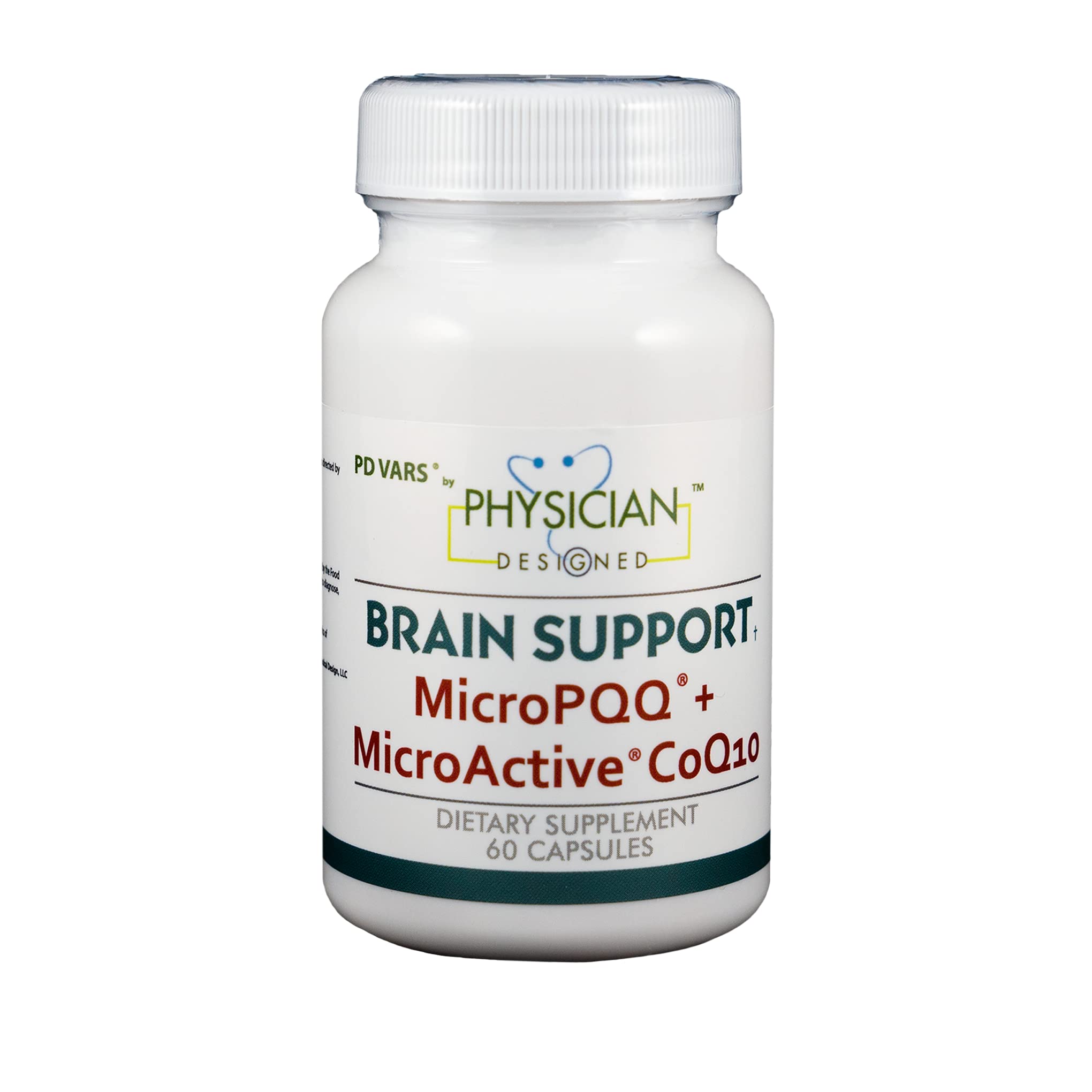 Physician Designed Brain Support PQQ Coq 10 - Pyrroloquinoline Quinone, Coenzyme Q, Micro Active, An