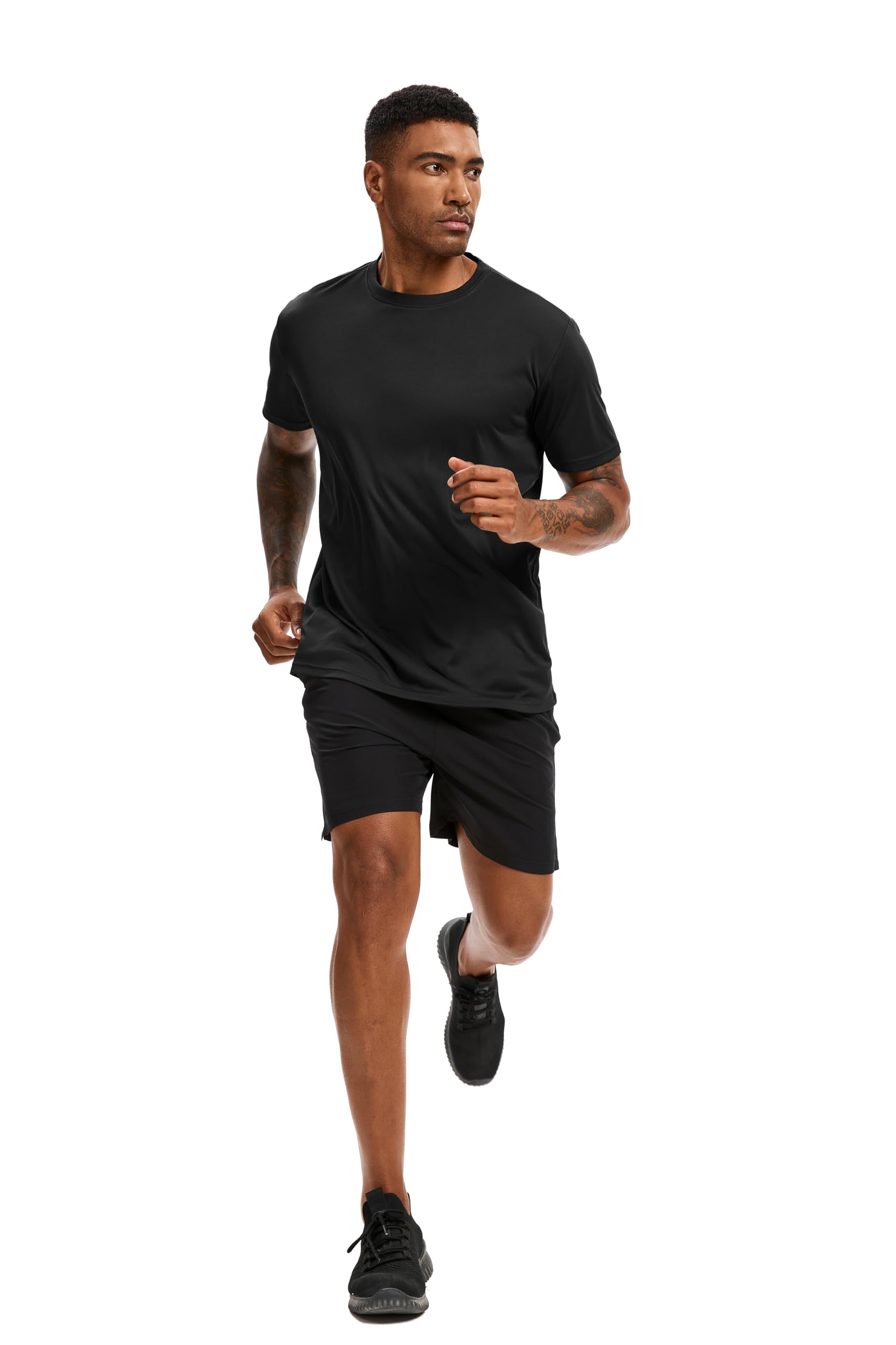 5 Pezzi UPF 50+ Maglietta Sportiva Uomo Manica Corta T Shirt Palestra Asciugatura Rapida Traspirante Running Fitness