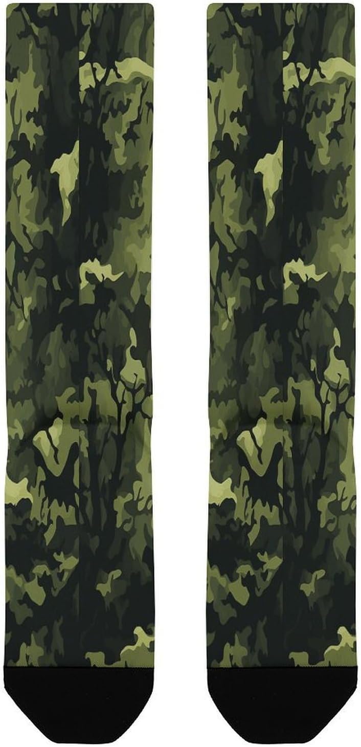 Camo Woodland Camoflage Crew Socks Calf Socks Athletic Crew Sock