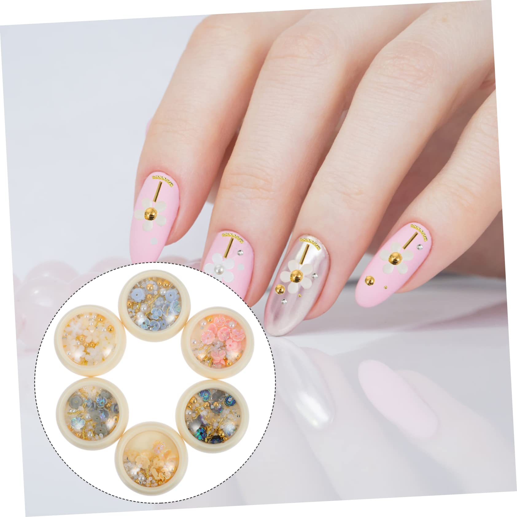 2 Set Decorazioni Per Unghie Resina Charm Per Nail Art Per Manicure E Decorazioni Te Per Casa E Salone 6 Scatole*2