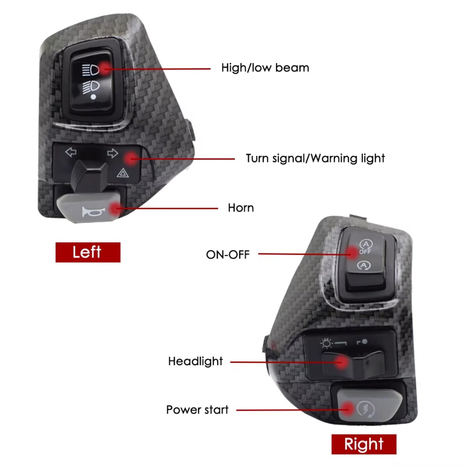 Interruttore Manubrio Da Moto Compatibile Con Yamaha Per Nmax Per NVX155 125 Per AEROX155 Pulsante Del Clacson Indicatore Di Direzione Inizio Manubrio Kill Interruttore