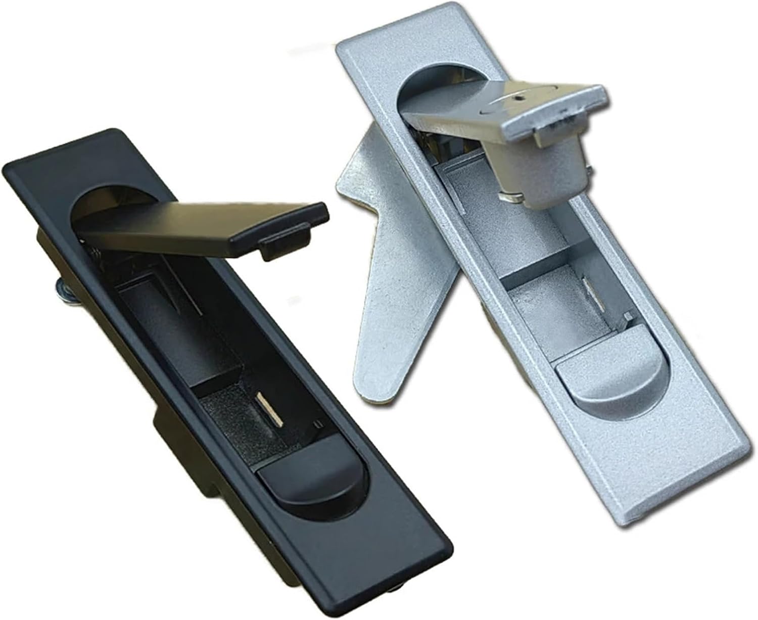 Zinc Alloy Plane Locks Push Button Glass Showcases with Lock Industrial Latch 1Pcs(Silver-no-Key-Zinc)