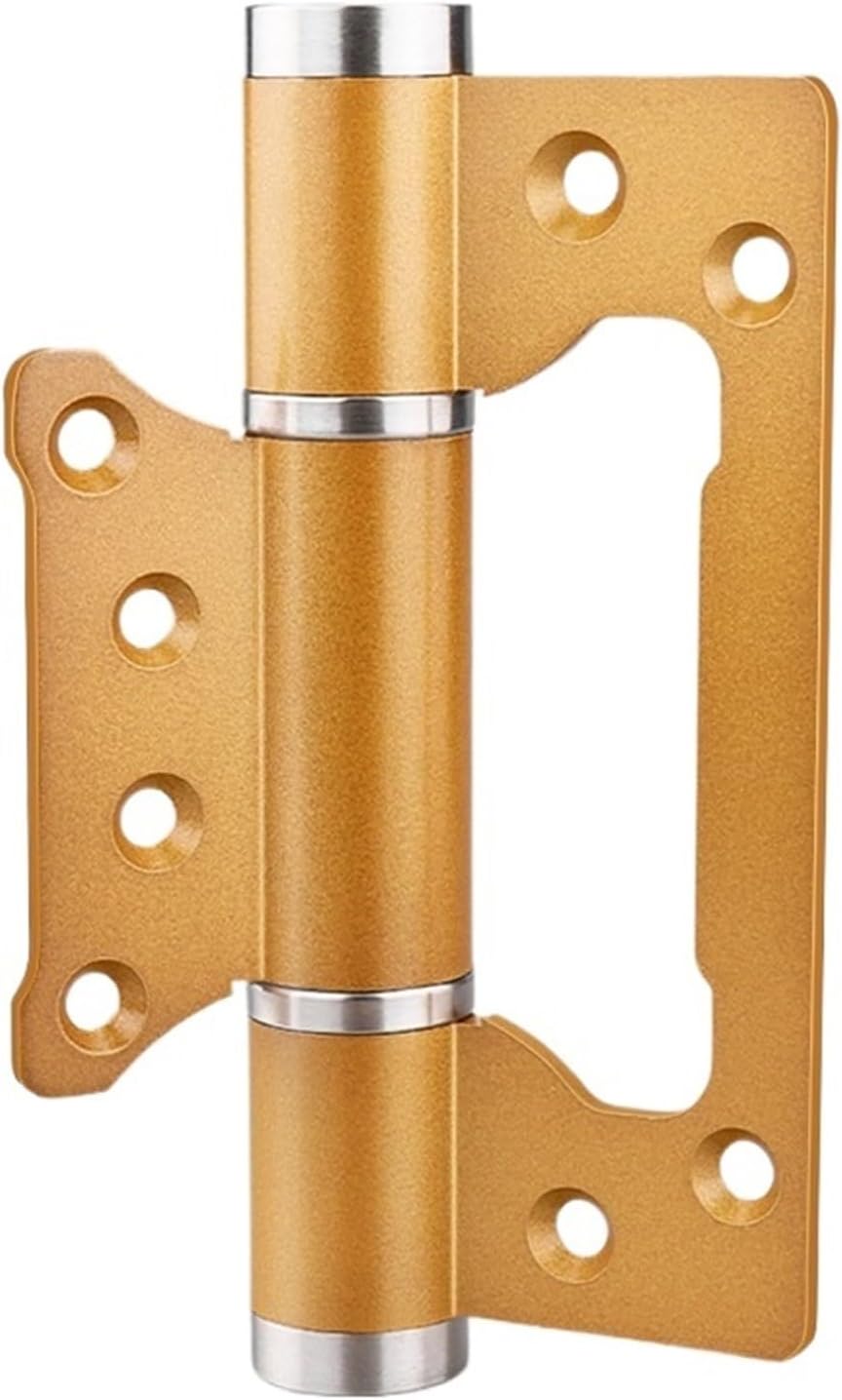 2pcs Door Closer Hidden Hinge Positiong Soft Closing Stopper Aluminum Alloy Device Hardware(No Groove-Gold)