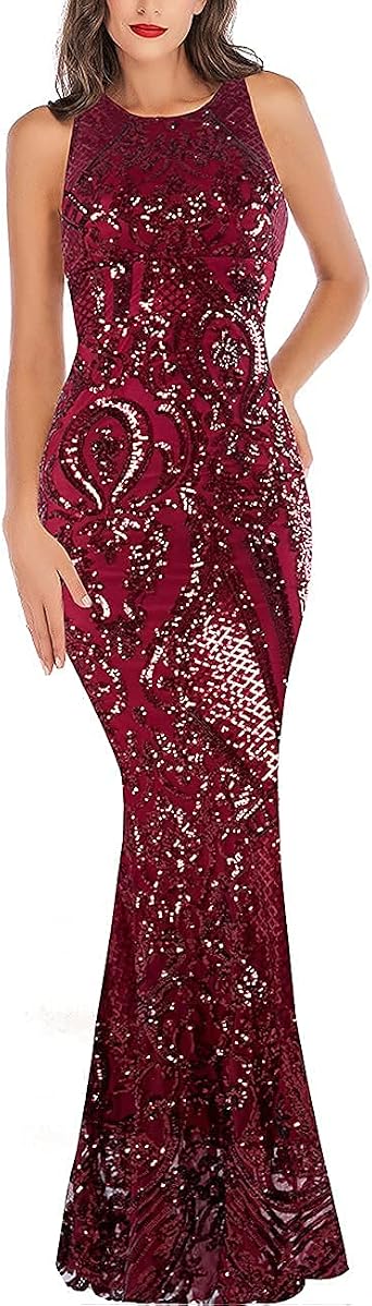 A ARFAR Women Sequin Mermaid Dress Sexy 