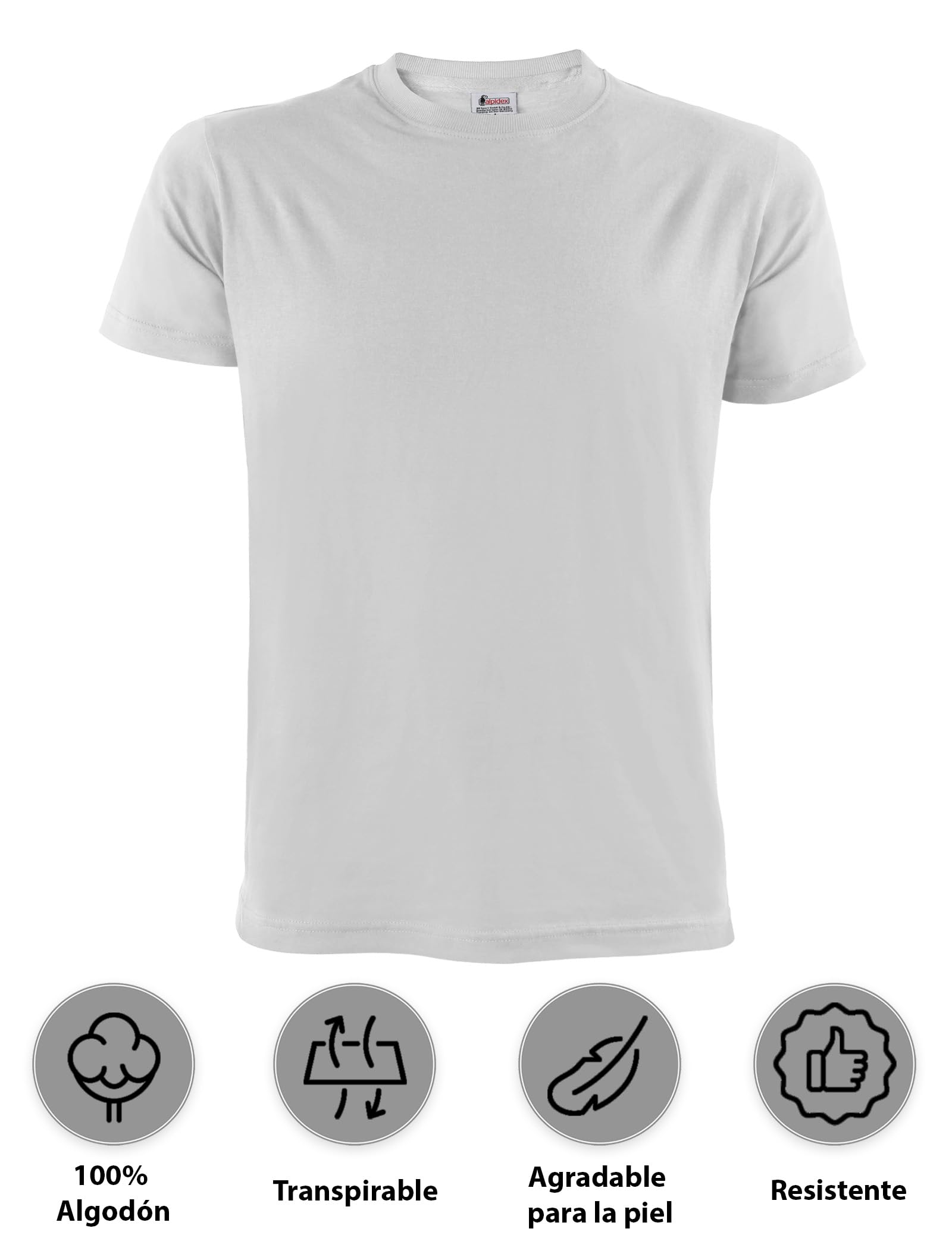 Pack de cinco camisetas básicas de cuello redondo de ALPIDEX, ideales para el fondo de armario.