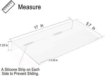 WINKINE Computer Keyboard Stand, Clear Acrylic PC Keyboard Holder Stand Tilted Computer Keyboard Stand, Keyboard Riser for Ergonomic Easy Typing, Keyboard Stand for Office Desk, Home, School