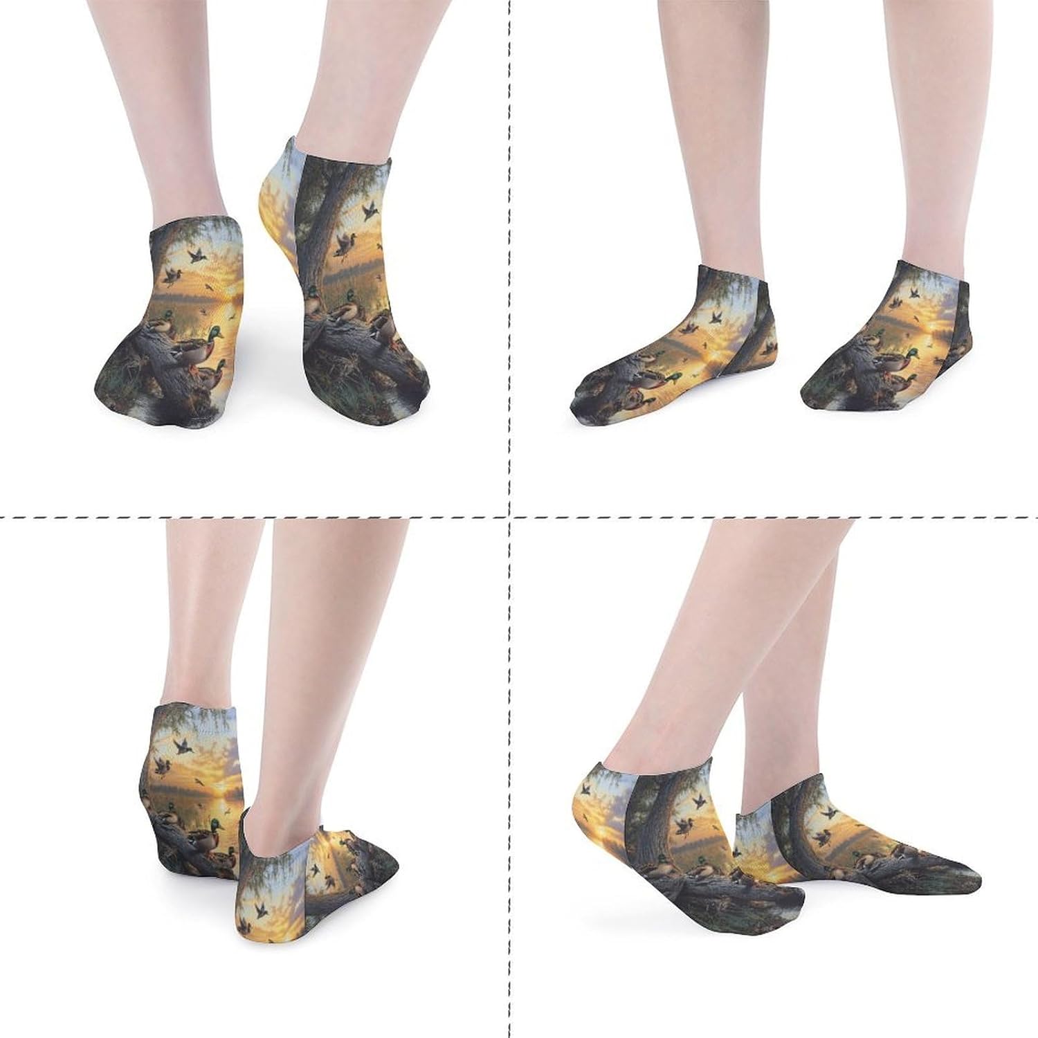 Mallard Ducks Lake Ankle Socks for Men Women Low Cut Crew Sock Casual Sports Clothing