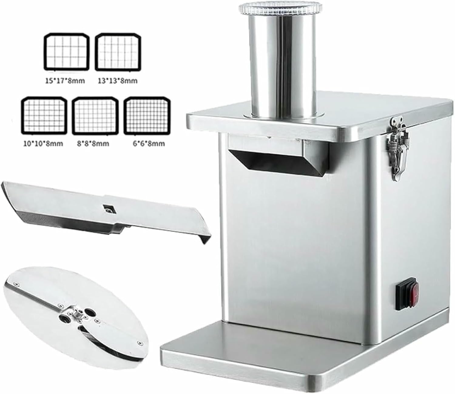 Electric Vegetable Cutter 3 & 1, Commercial Food Cutter & Cutter, Automatic Potato Carrot Cube Cutting Machine, Potato Cutter