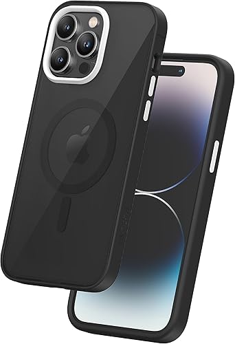 Miniatura 5 de FLOLAB Surtect Tri-Fusion - Funda magnética para iPhone 14 Pro Max, diseño delgado, compatible con Magsafe, marco negro de grado militar, placa