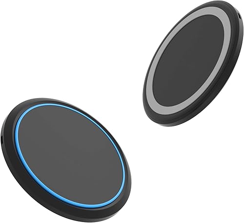 Miniatura 2 de BoxWave Cargador compatible con Marshall Minor III - Cargador inalámbrico SwiftCharge PowerDisc (15 W), cargador de escritorio circular inalámbrico