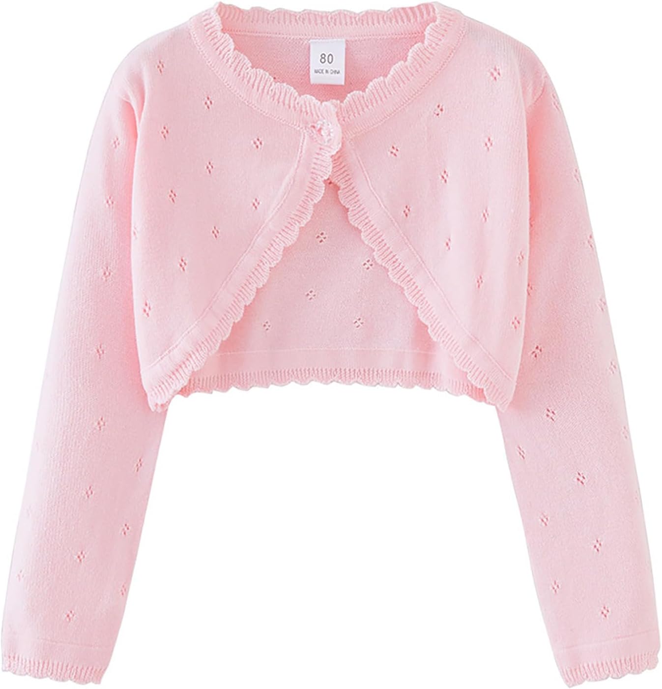 Toddler Girls' Cable Bolero Cardigan Sweater Kids Knit Button Shrug Jacket Spring Fall Lightweight Long Sleeve Girls Shawl