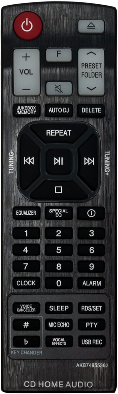 AKB74955362 Replacement Remote fit for LG Mini Hi-Fi System XBOOM CK56 CK99 CL65 OK45 OK55 OK75 OK99 OL100 OL45 CLS65F CKS43F CJ88FB CJ45 CJ65 CJ98 OJ98 CK57FB CKS57F CK43 AKB74955361 AKB74955331
