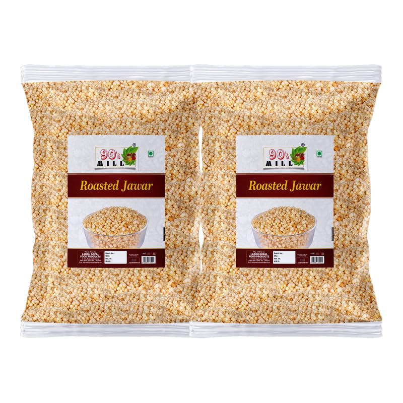 90's MILL Amravati Authentic Sorghum Jowar Jawar Puff Kurmura Kurmure Murmura Murmure Puff Snack | Crispy | Namkeen | Ready to eat | Snacks | Preservatives Free Tea Time Snacks-150g*2Pack