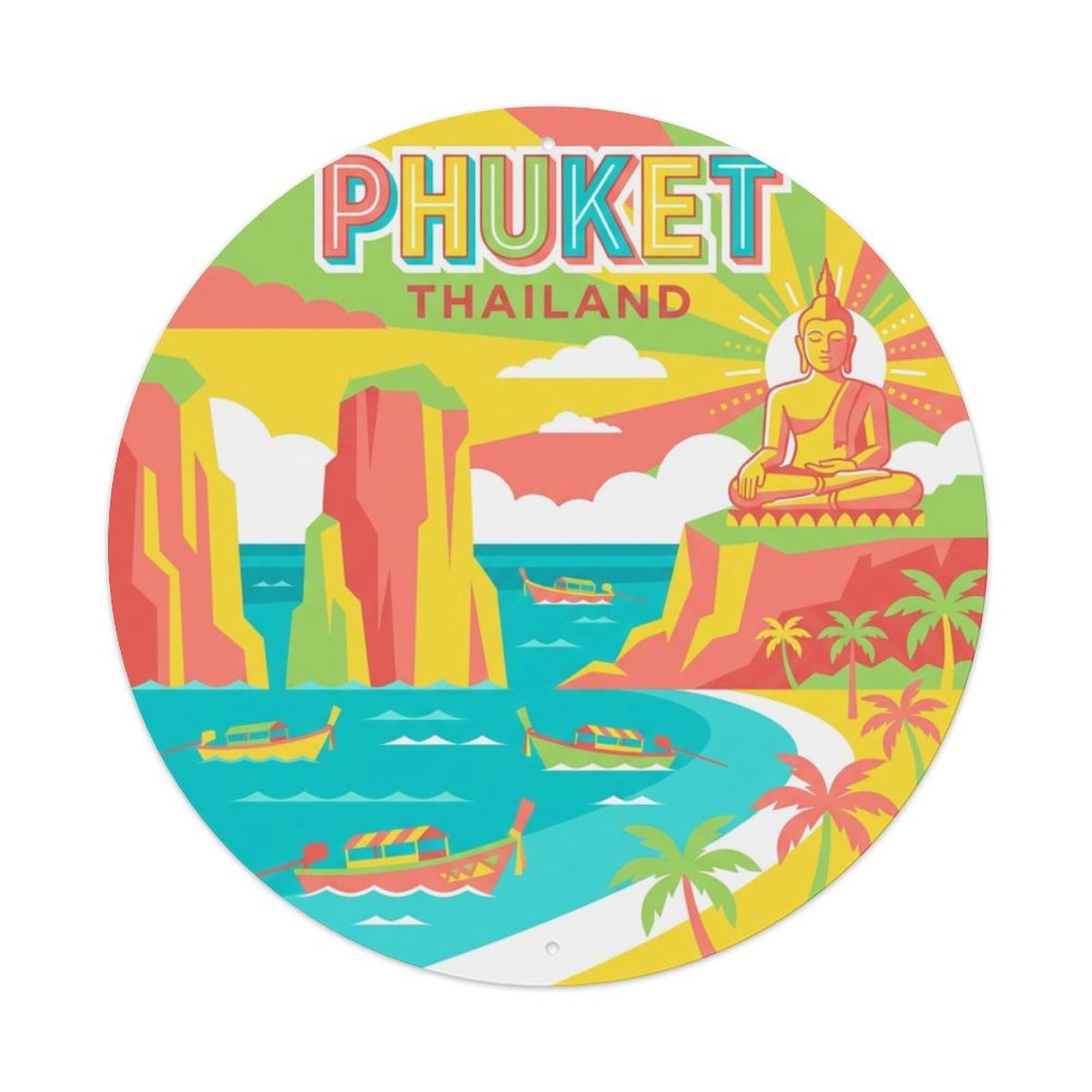 Xanthor Style Thailand Vintage Travel Phuket Metal Tin Sign