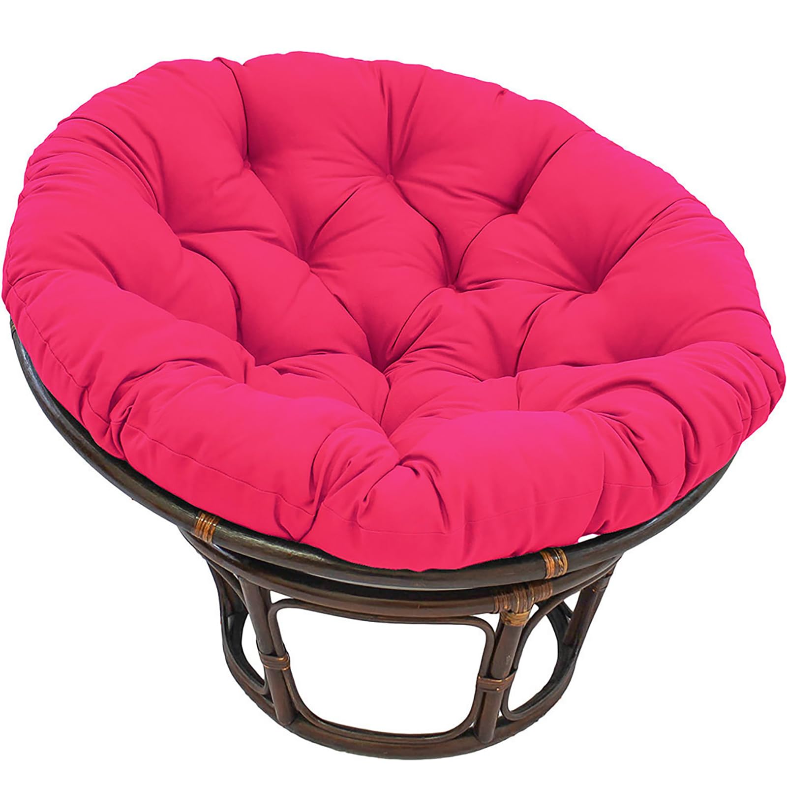 Large Round Papasan Chair Cushion, Thicken Papasan Chair Pads, Rattan Hanging Basket Cushion for Outdoor Garden, Balcony and Living Room (Pink, 80x80cm)
