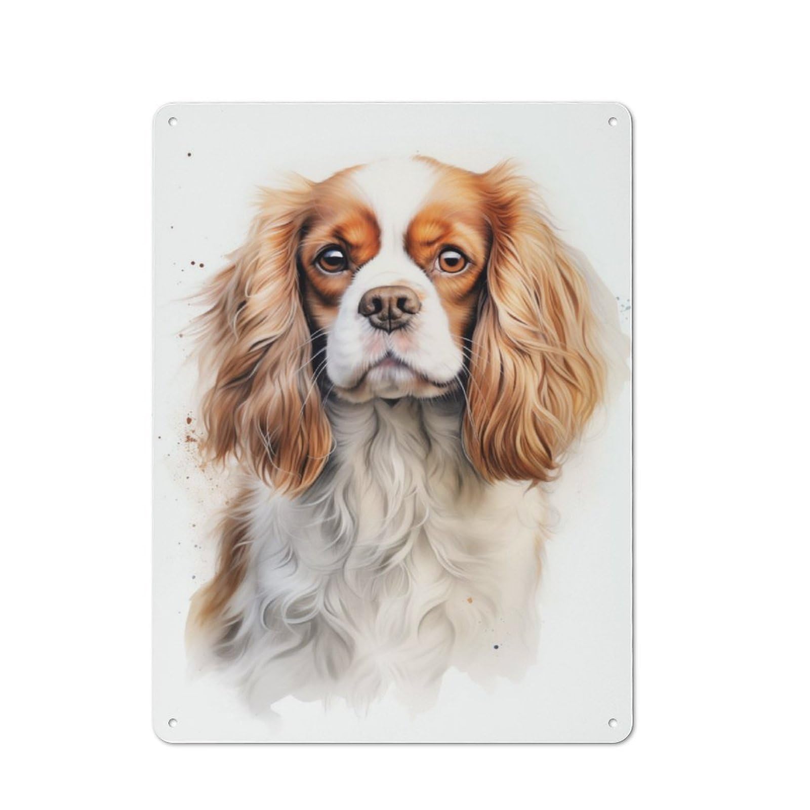 Junmoney King Charles Spaniel Dog Shed Metal Sign With Design 40X30cm, Vintage Porch Wall Decor For Patio Bar, Workshop, Shed Or Kitchen