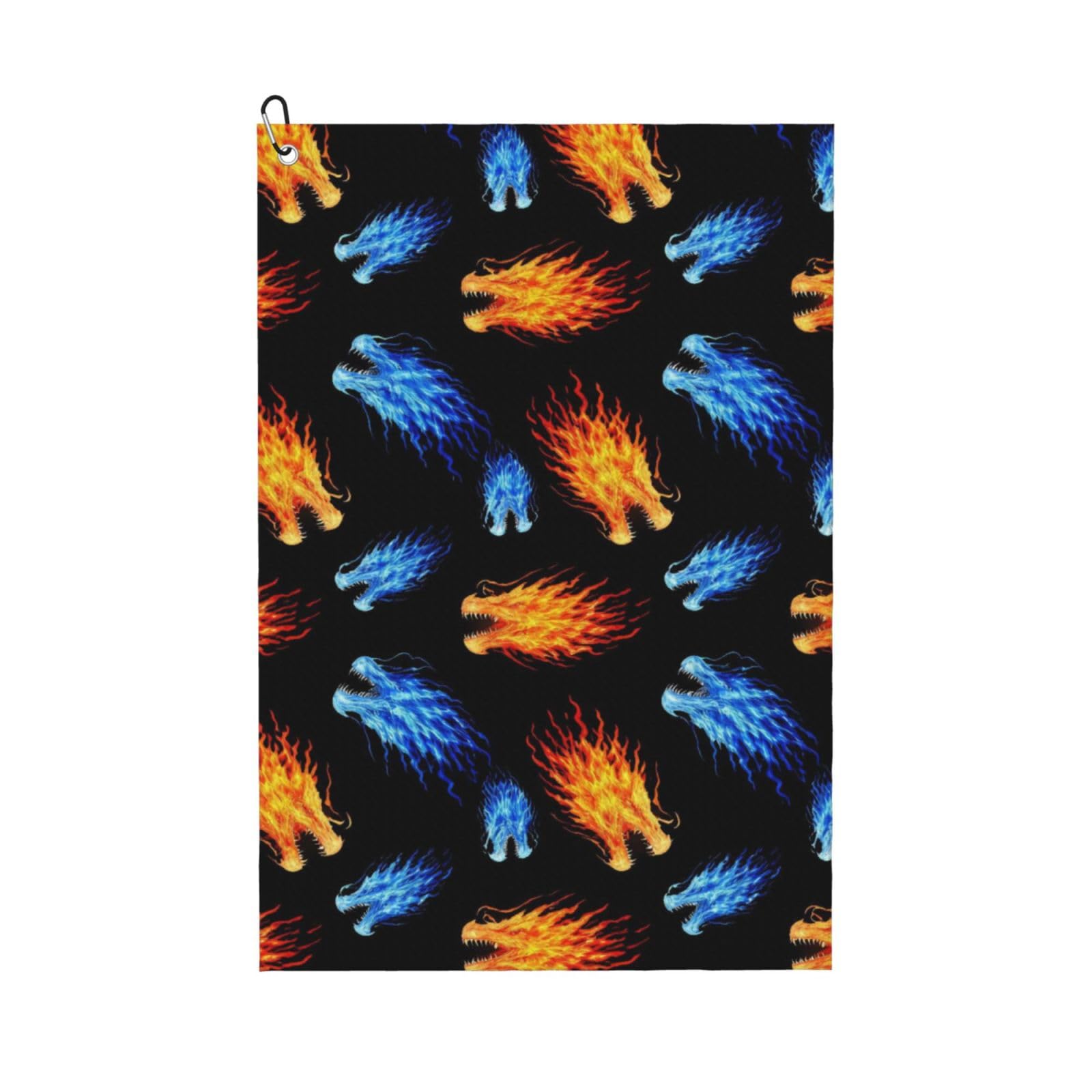 BSDFGSDD Red Blue Ice Fire Flame Dragon Golf Towel 24 x 16 inches