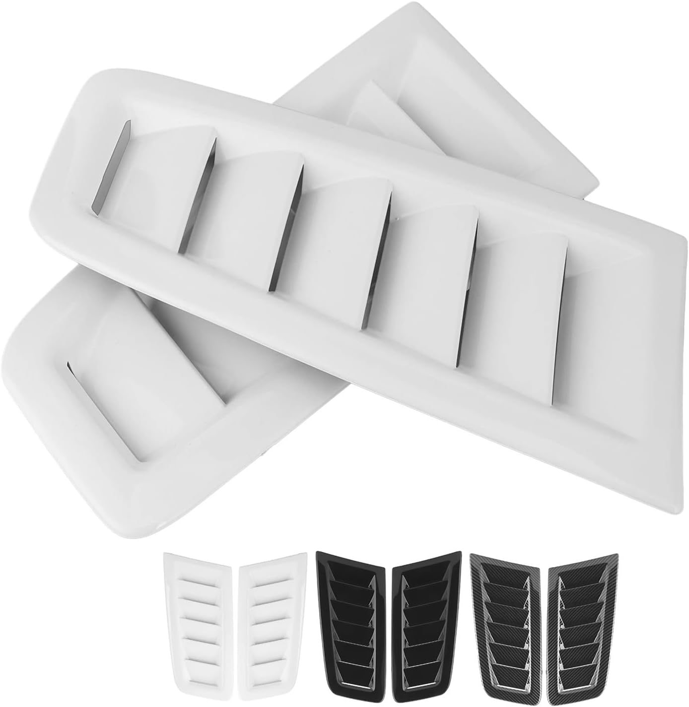 Hood Vent Scoop Kit 2Pcs Bonnet Vents Engine Hood Car Exterior Parts RS MK2 Car Front Vent Hood Vents Car Accessories Fashion Modification(Carbon Fibre Pattern)