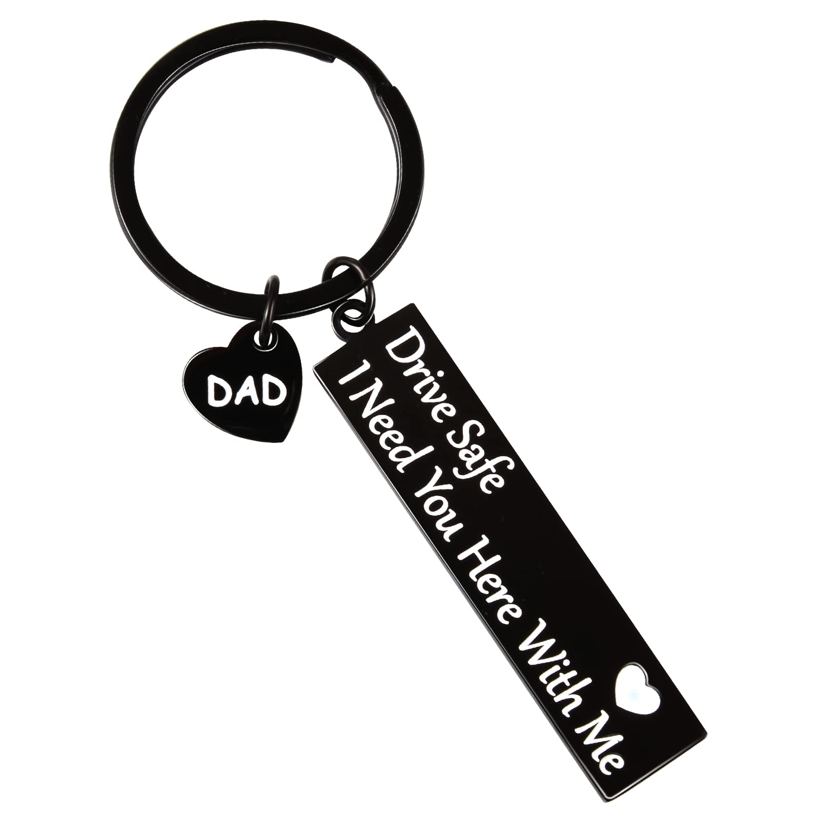YELUWA Portachiavi Drive Safe Ti amo, ho bisogno di te qui con me Portachiavi regali per fidanzato, marito, papà, regali con scatola