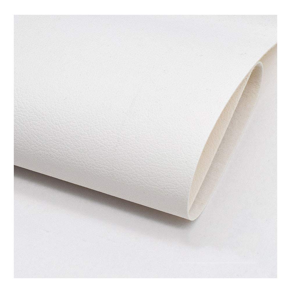 Tissu simili cuir blanc 138cm x 3m imperméable pour couture et ameublement