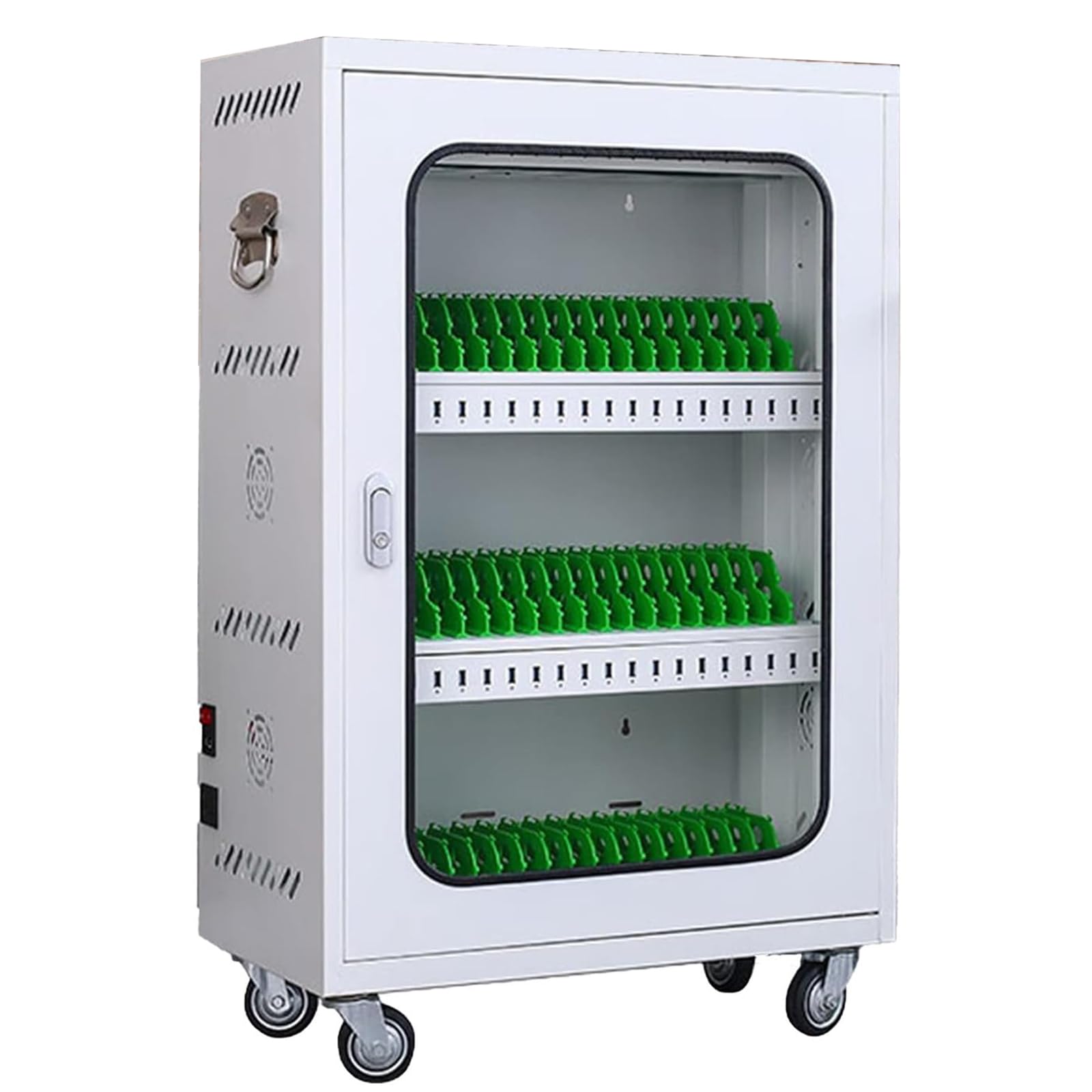 GTHTUHFD Rechargeable Mobile Phone Charging Cabinet, Cell Phone Charging Stations With Universal Wheels, Smartphone Charging Cabinet For Airport School Company 50Slots,50Slot,60slots