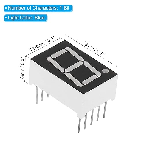 Miniatura 2 de PATIKIL Tubo digital con pantalla LED, paquete de 20 unidades de 10 pines, 1 broca, 0.5 x 0.7 x 0.3 pulgadas, cátodo común de 3.3 V, módulo de