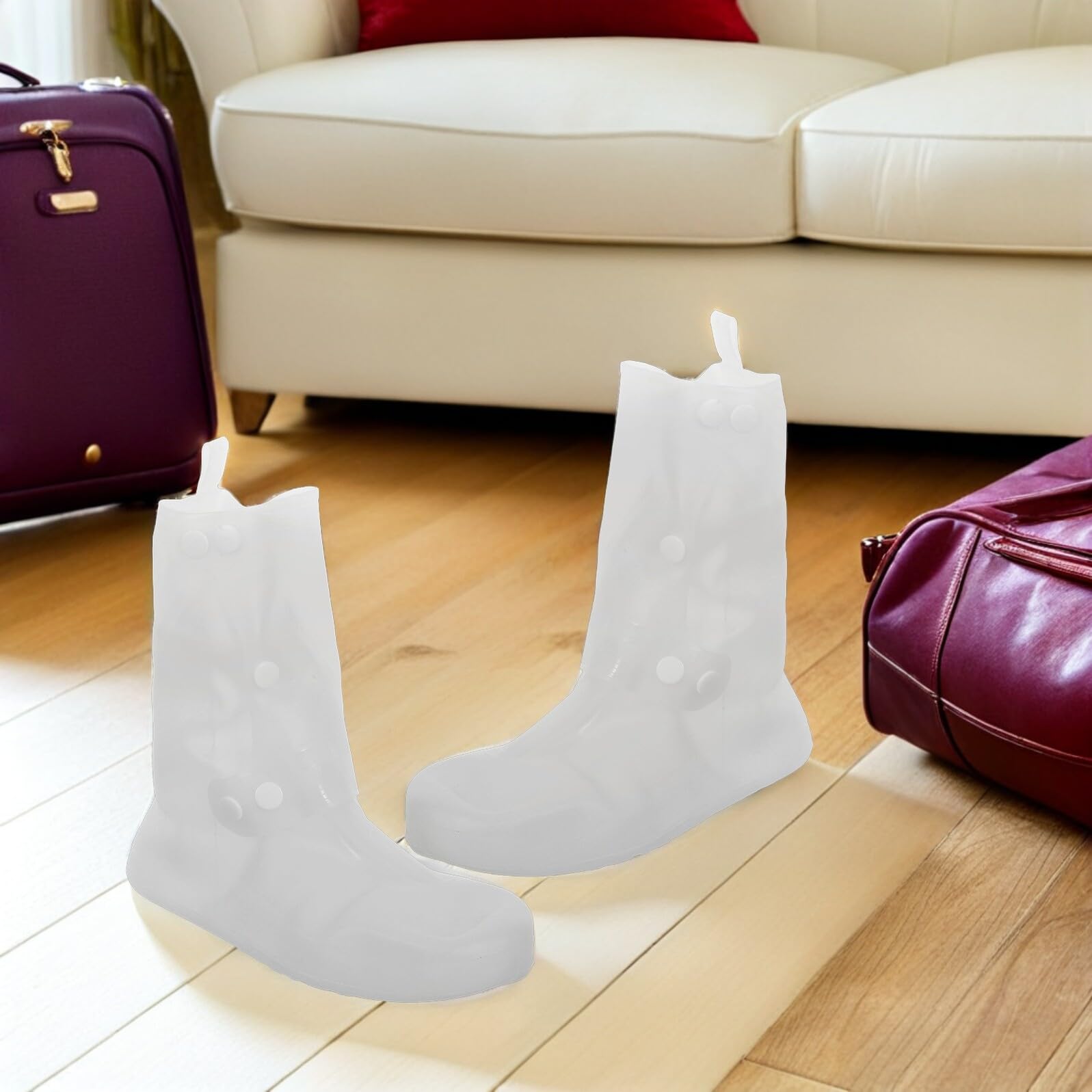 Beavorty 2 Pares De Fundas Impermeables Para Zapatos Antideslizantes Impermeables De Pvc Color
