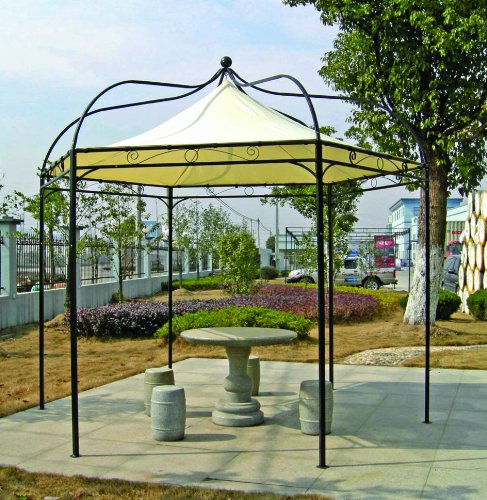 Metall Pavillon DEGAMO Modena 6-eckig 320cm mit wasserdichtem Dach