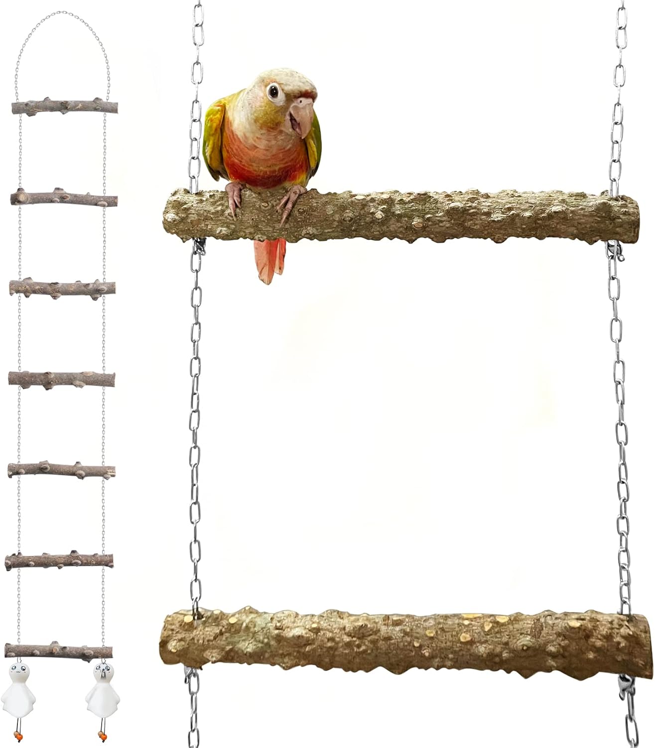 59 inch 7Step Adjustable Spacing Natural Wood Bird