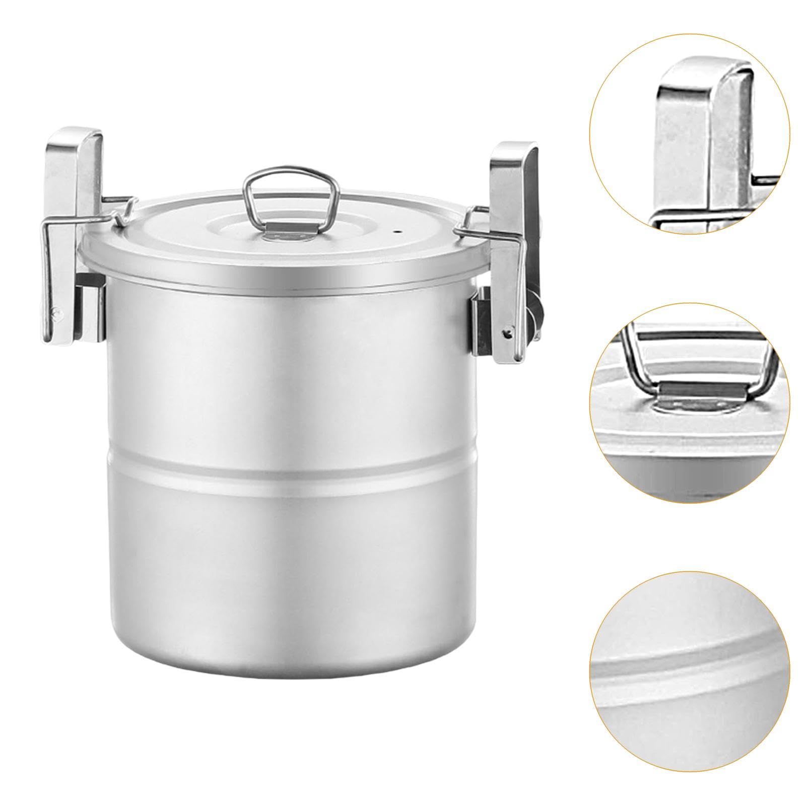 Menolana Camping Rice Cooker Cookware with Lid Camping Equipment Small Nonstick Rice Cooking Pot Steamer for Outdoor Travel BBQ Picnic, 2 to 3 People