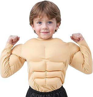 Boys Fake Muscle Costume, Casual Chest Shaper, for Wearing It Everyday, or Parties, Party, Entertainment, Holiday and More