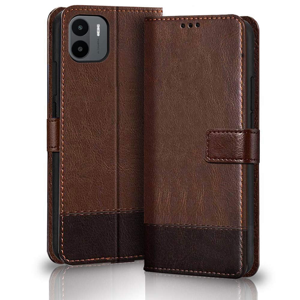 TheGiftKart Flip Back Cover Case for Mi Redmi A2 | Dual-Color Leather Finish | Inbuilt Stand & Pockets | Wallet Style Flip Back Case Cover for Mi Redmi A2 (Brown & Coffee) (B0C58KSSDL) Amazon Price History, Amazon Price Tracker