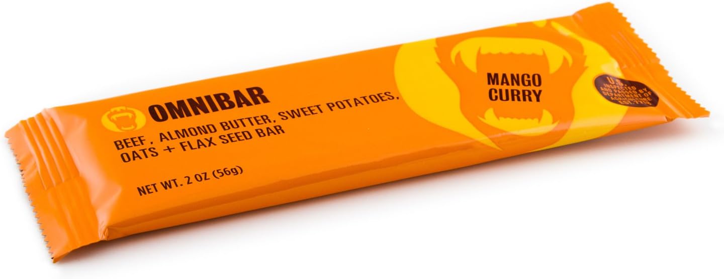 Omnibar, 100% Grass Fed Beef Bar - 12 Pack (Mango Curry)