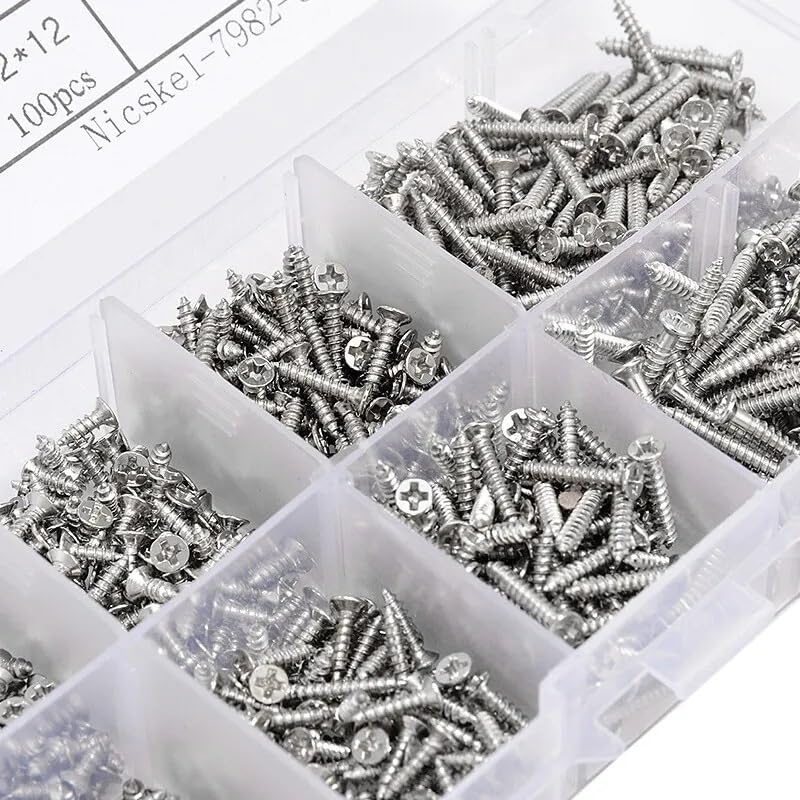 Set de Tornillos Autorroscantes M2 Flat Head 800pcs miniatura 3