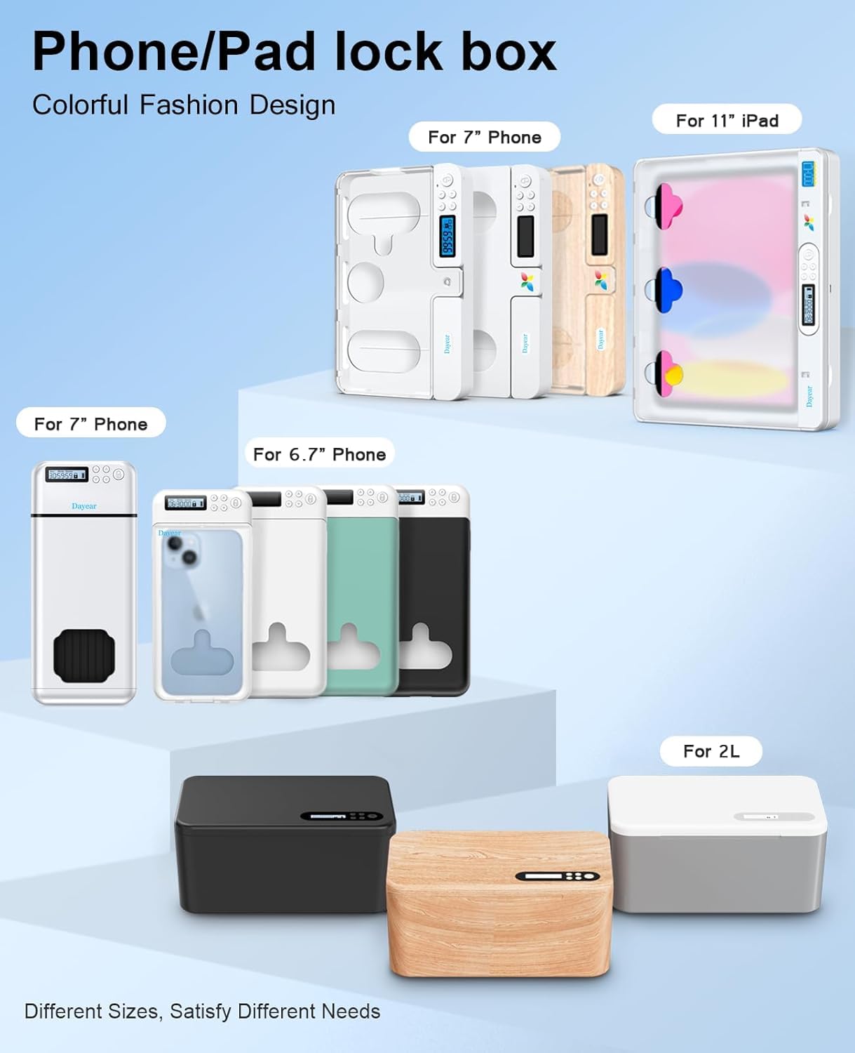 Phone Lock Box, Safe Timed Lock Box für iPhone/Android, Telefon Gefängnis mit Timer, Telefon Gefängnis Hilfe Kinder/Erwachsene Selbststeuerung/Silber