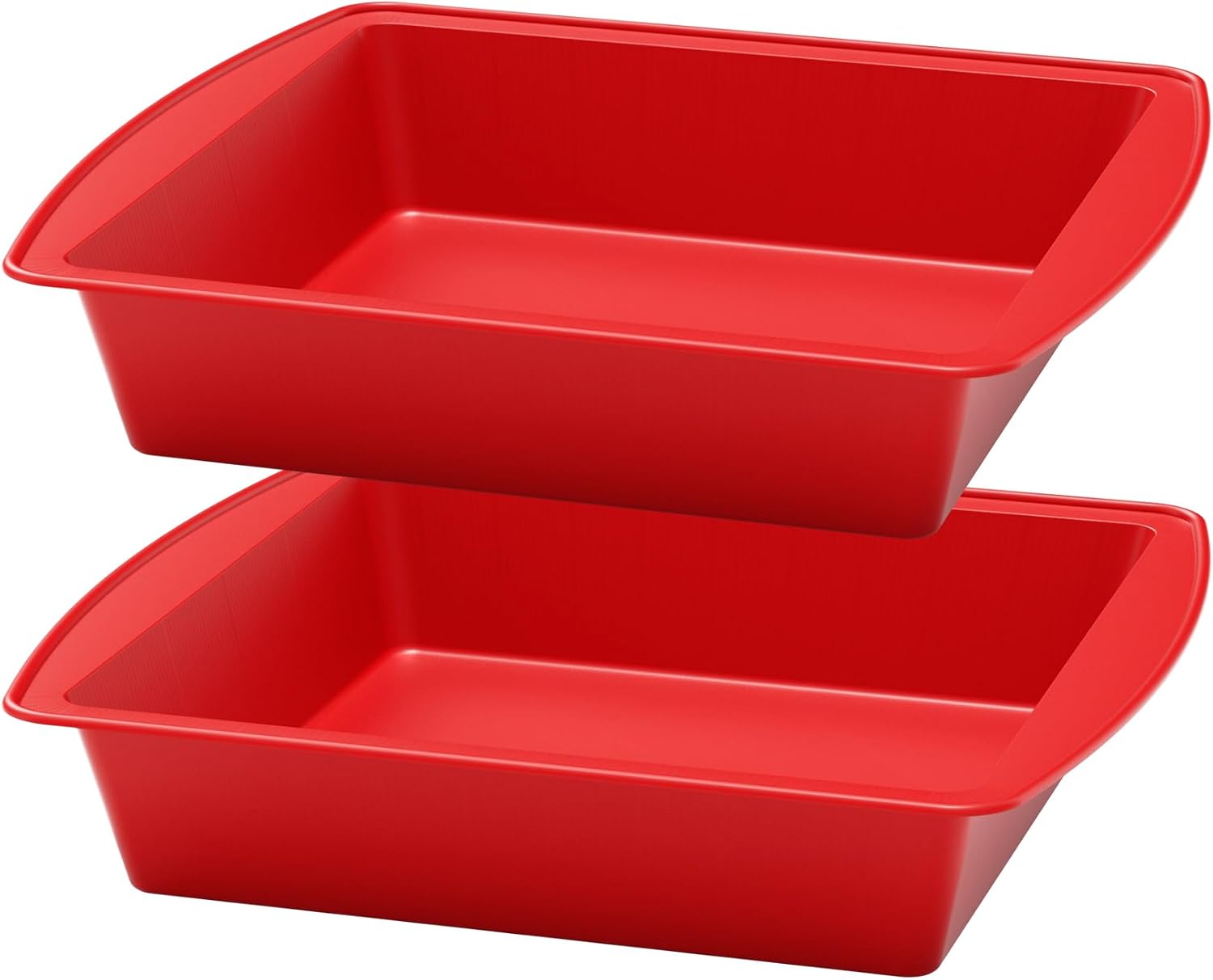 saphe 8 inch Silicone Square Cake Pan Nonstick Silicone Cake Molds, Brownie baking molds for Brownie, Cake, Bread, Pie and Lasagna 2 packs