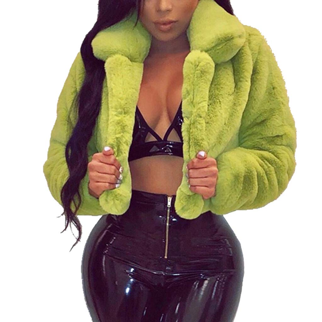 Women's Fashion Casual Coat Fluffy Fleece Turn-Down Collar