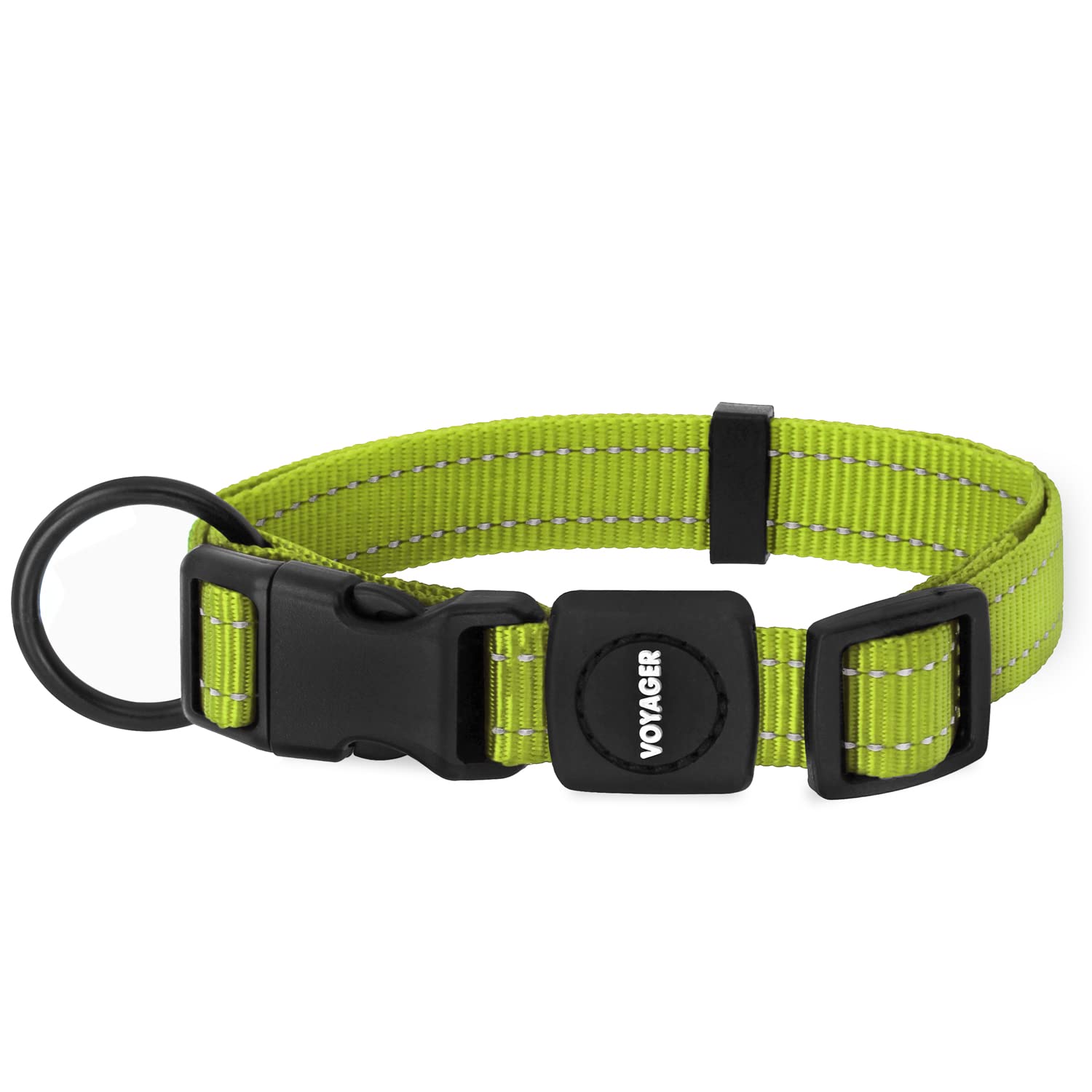 Best Pet Supplies Reflective Dog Collar with Adjustable Length, Heavy-Duty Buckle, and Strong Leash D-Ring, Training, Walking