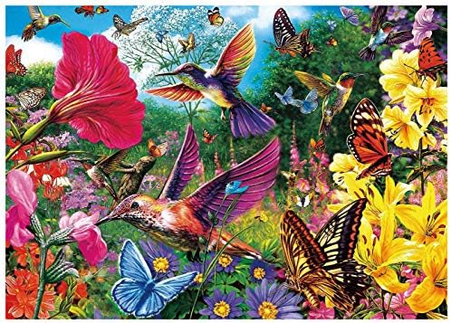 1000 Pieces of Puzzles, Cute Animal and Bird Puzzles, Hummingbird Garden Puzzles, Beautiful Landscape Puzzles, 2022, Preferred Product Size: 27.5X 19.6 inches