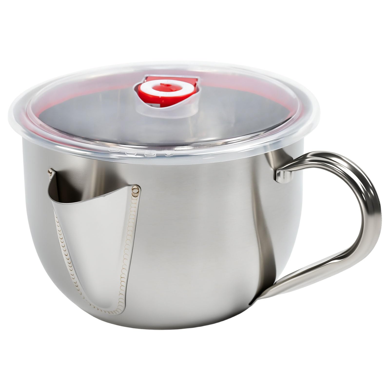 Caraffa separatrice grasso in acciaio inox 304, 1000 ml, separatore grasso con coperchio e pennello, separatore grasso da cucina, può essere utilizzato per fornelli a induzione, cucina, filtro