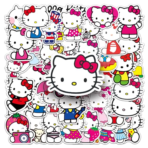 Moqian MQ126 50Pcs Hello Kitty Stickers For Kids, Cute Anime Cartoon Hellokitty Waterproof Vinyl Decal thumb #1