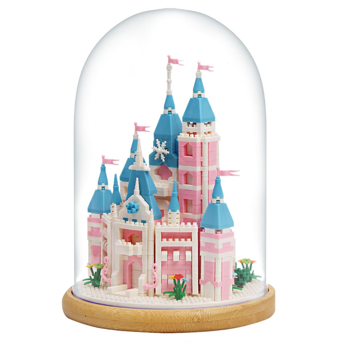 Pink Castle Micro Building Blocks - 658 Piece Architecture Model Kit For Teens & Adults