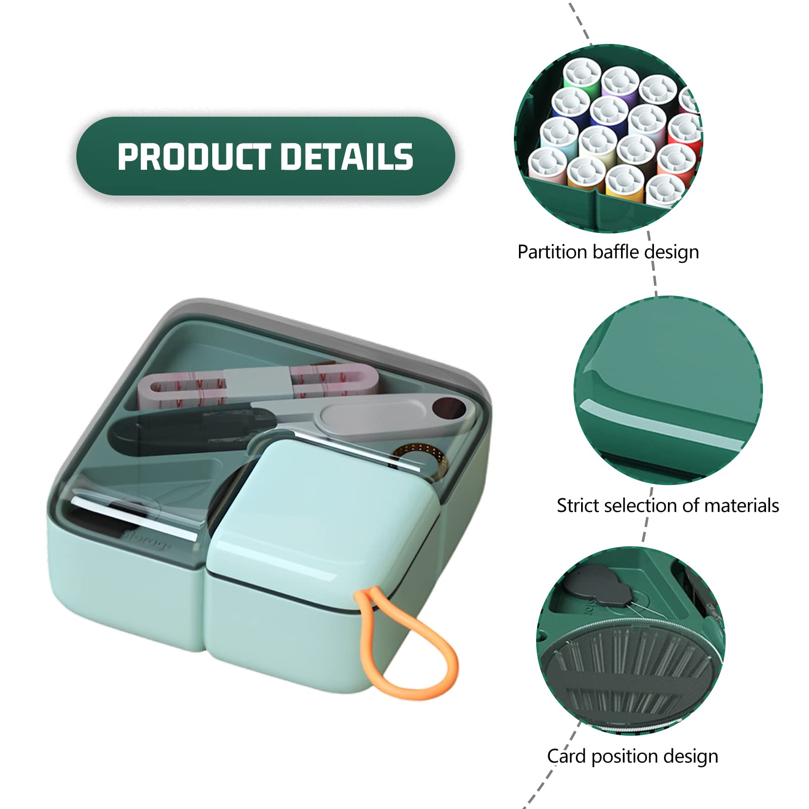 Kit da cucito, accessori portatili per aghi e fili, forniture per custodia da viaggio, kit di base per cucire a mano con bottoni per un facile trasporto e conservazione, kit da cucito di emergenza per