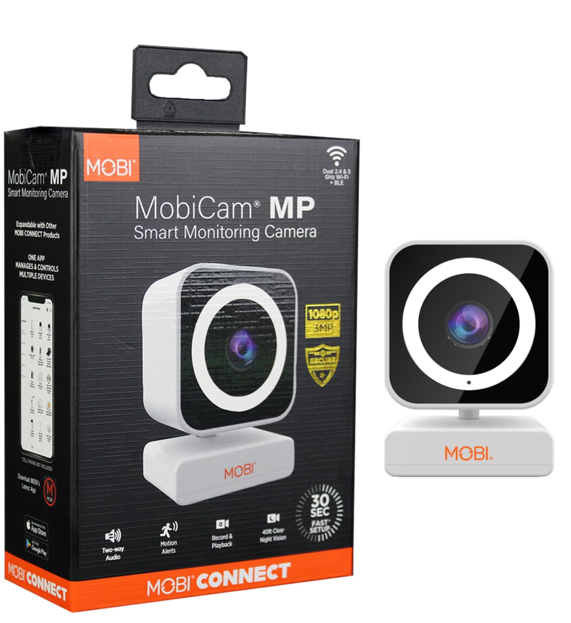 Mobi - Cámara de interior MobiCam - Monitor de bebé con cámara y audio - Acceso inteligente y Wi-Fi